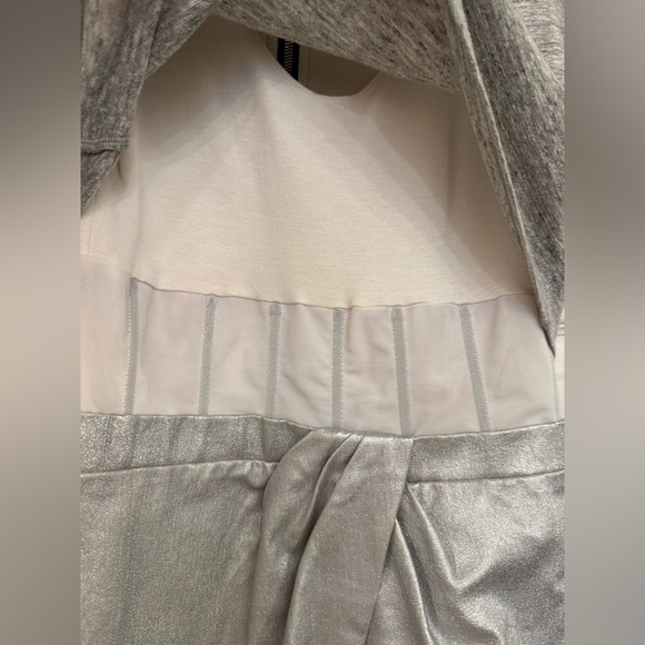 Small RtA Naomi Metallic Short Sleeve Mini Dress in Sound Silver - Picture 11 of 12